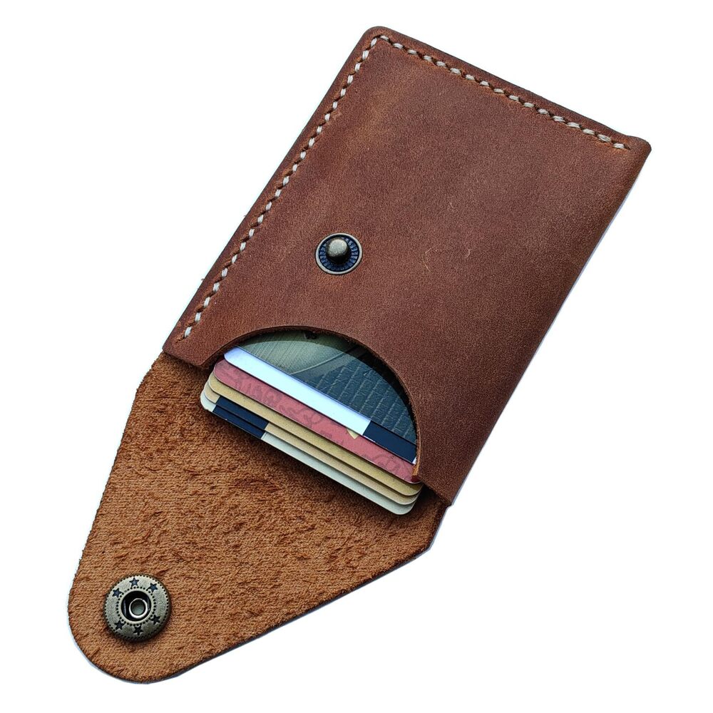 1864 Handmade Slim Leather Business Card Holder, Minimalist Credit Card